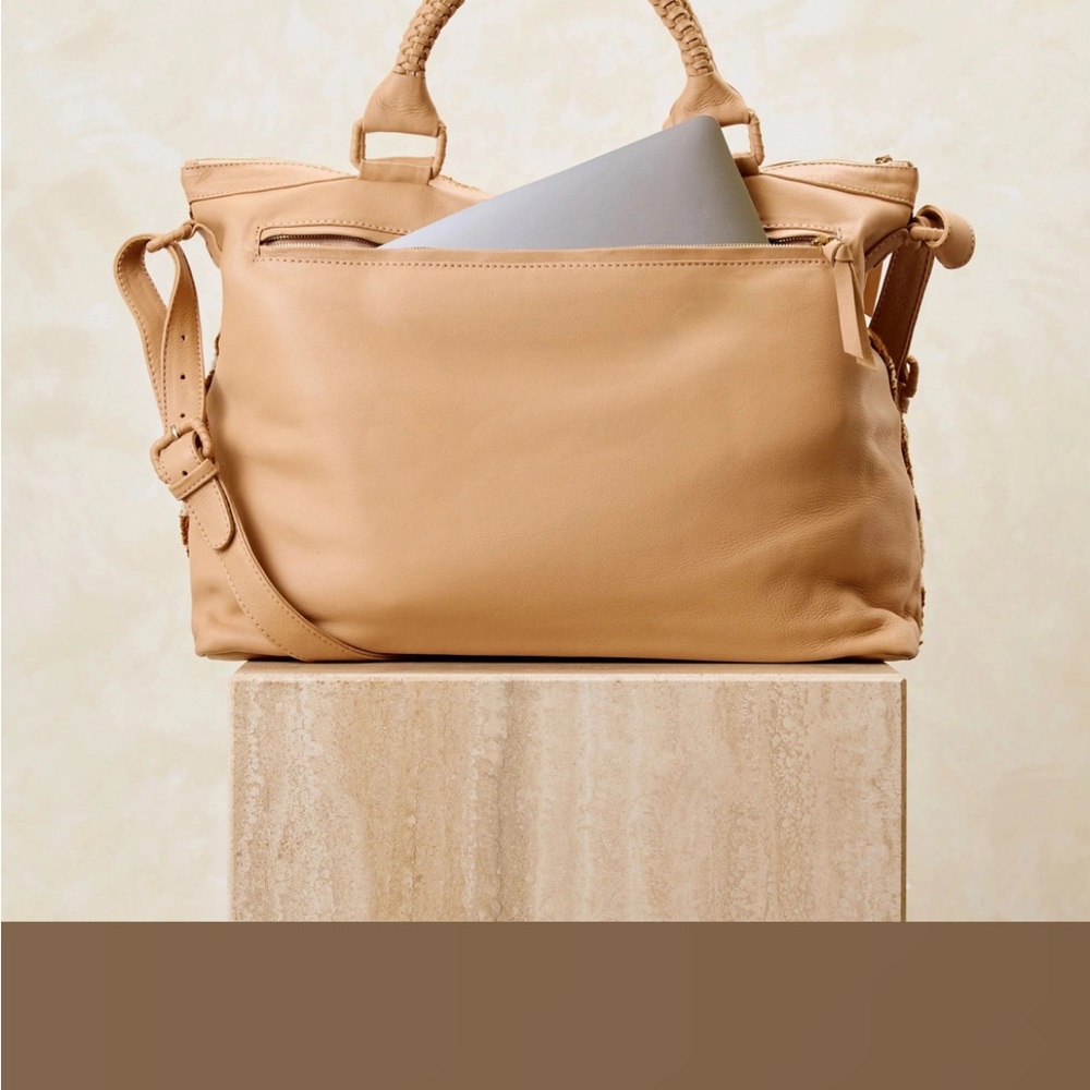 Checkered Tan and Cream Women's Bag - Picture 12 of 12